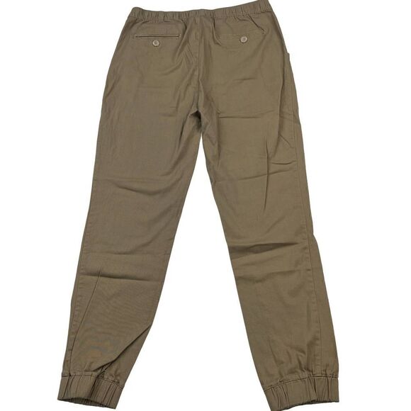 New Galaxy Men Khaki Pants Casual Lightweight Elastic Waist Pockets US L Jogger - Picture 3 of 8